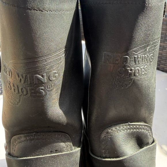 Red Wing Shoes Black Leather Boots with Buckle